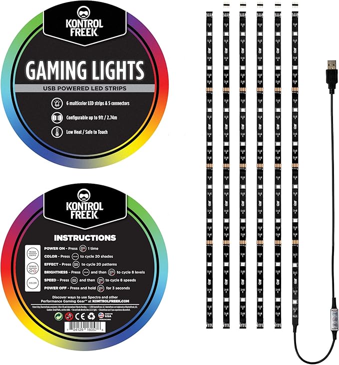 KontrolFreek USB Gaming Light Strip โ 9ft RGB Setup Glow